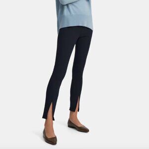 Theory Slit Legging in Eco Stretch Cotton Crop Dark Navy Blue